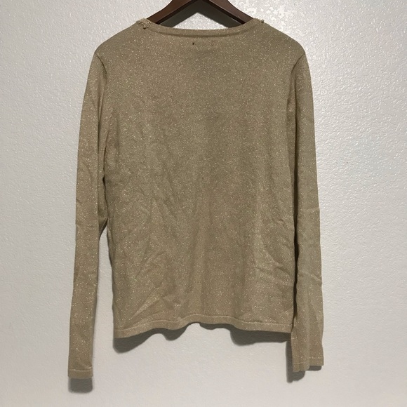 East 5th Gold with Pearls Gold Glitter Sweater - Picture 4 of 7